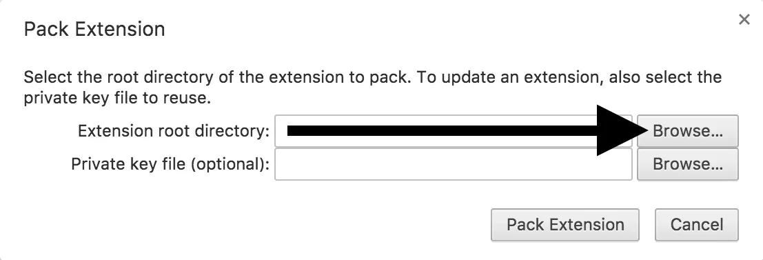 Select google chrome extension folder" caption="Select google chrome extension folder